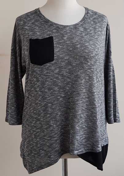 MS Mode grijze trui met zwart mt. XL