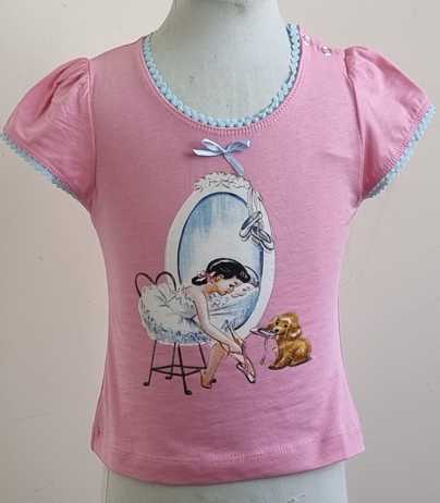 086.Petit Louie roze t-shirt mt. 86/92 (1-2) NIEUW
