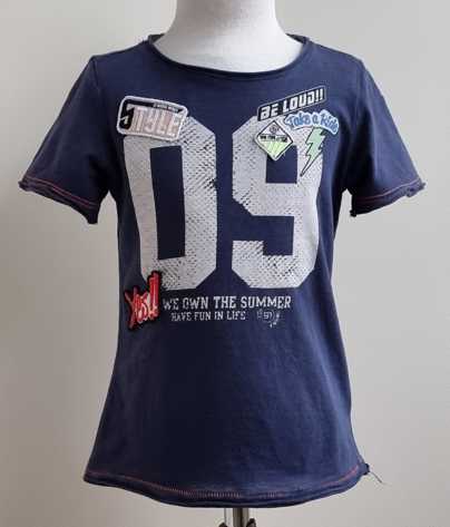 104.Vingino donkerblauw t-shirt met patches mt. 104 (4)