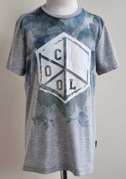 146.Cool Cat grijs t-shirt met bladeren print mt. 146/152