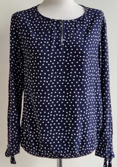 S.Oliver donkerblauwe blouse met witte dots mt. 36