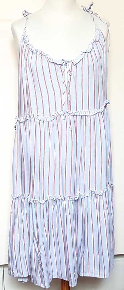 H & M lichtblauw gestreepte stroken jurk mt. 44 NIEUW