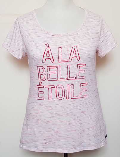 Bien Bleu roze t-shirt met rode print mt. XL