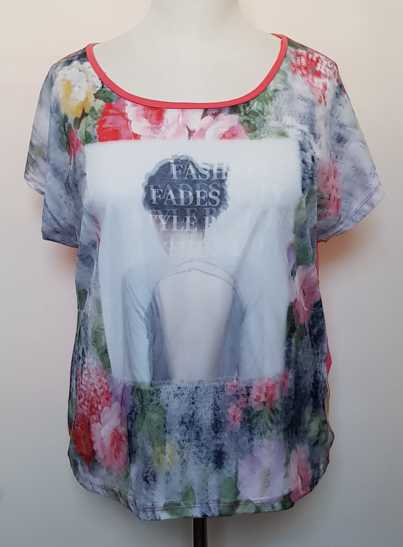 Miss Etam roze t-shirt/blouse met 3D print mt. XL
