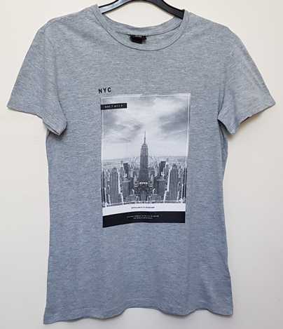 H & M grijs t-shirt met NYC print mt. XS