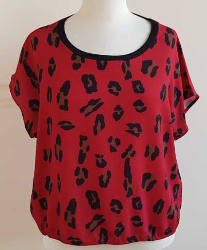 Miss Etam rode blouse met dieren print mt. XXL