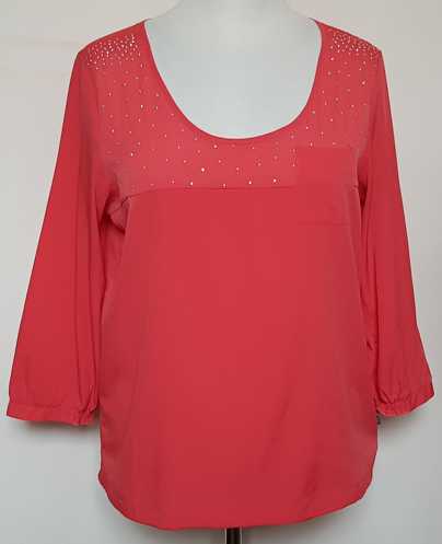 Dept oranje/roze blouse met studs mt. XXL