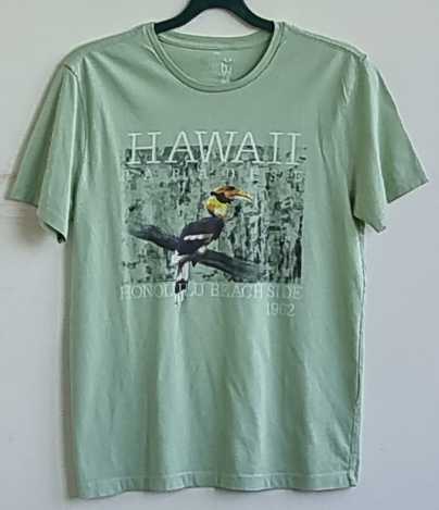 We lichtgroen t-shirt met Hawai print mt. M