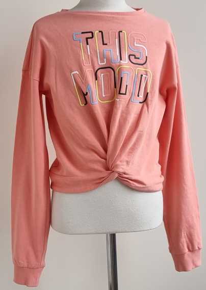 Teen Girls oranje sweater met tekst mt. 152