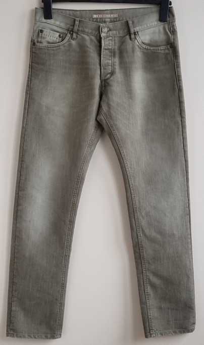 We Fashion groen/grijze slim fit jeans mt. 31/32