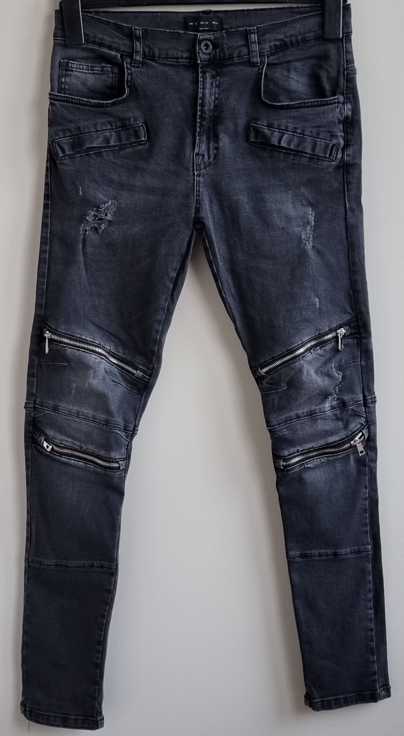ZMDC zwart/grijze stretchy skinny jeans mt. 32