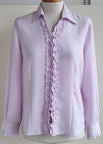 Erfo lila blouse met roeseltjes mt. 38