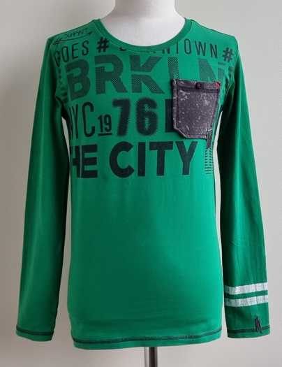 Quapi groen shirt met print en zakje mt. 146/152