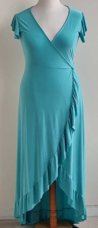 Made in Italy lichtblauwe overslag jurk mt. L