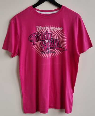 Teddy Smith roze t-shirt met print mt. M
