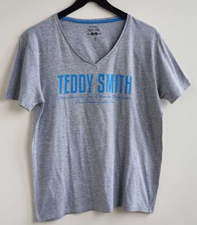 Teddy Smith grijs t-shirt met blauwe print mt. M