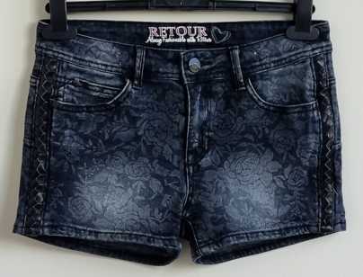 170.Retour zwarte jeans short met bloemen prints mt. 170 (15)