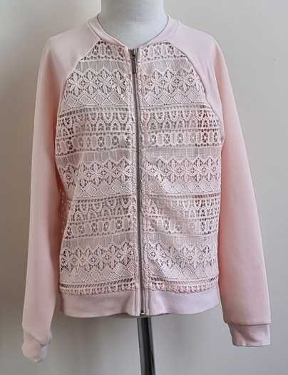 Here & There roze vest/jasje met kant mt. 134/140