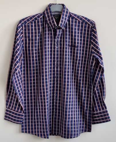 Gabbiano donkerblauw/donkerrood overhemd mt. M