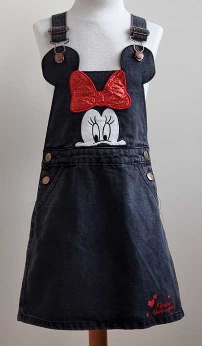Primark (Disney) zwart jeans overgooiertje met Minnie mt. 116