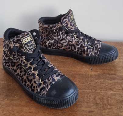 British Knight bruine hoge sneakers met dieren print mt. 40