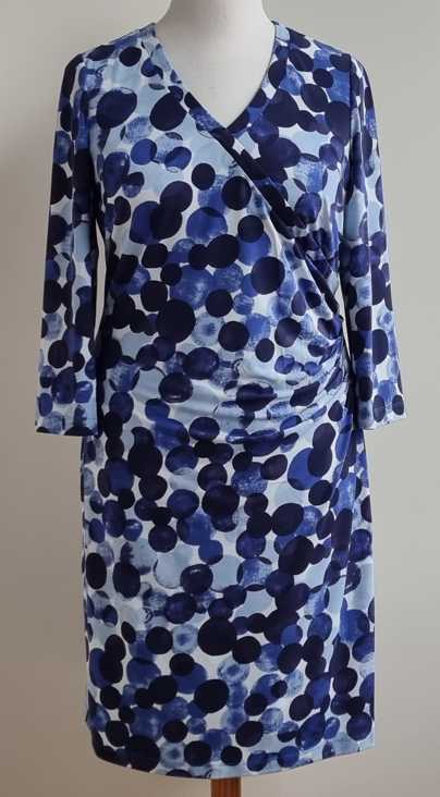 Mayerline witte jurk met blauwe dots mt. 42