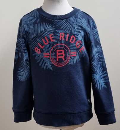 Blue Ridge donkerblauwe sweater met print mt. 98/104