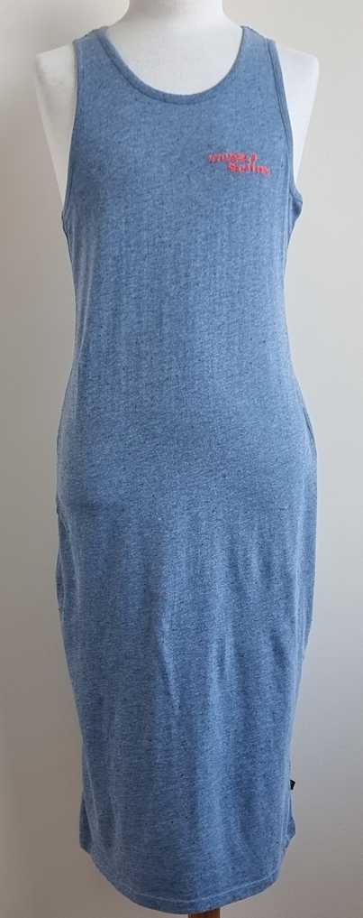 We Fashion jeansblauwe lange jurk mt. 158/164