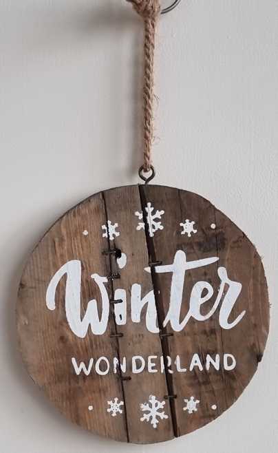 Grote houten hanger met Winter Wonderland