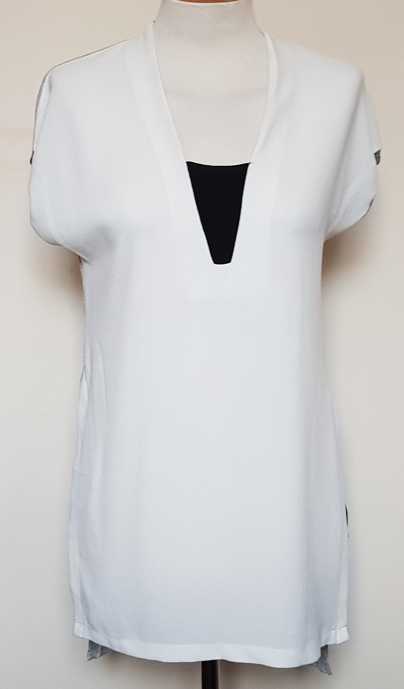 Zara wit/grijze blouse/shirt mt. S