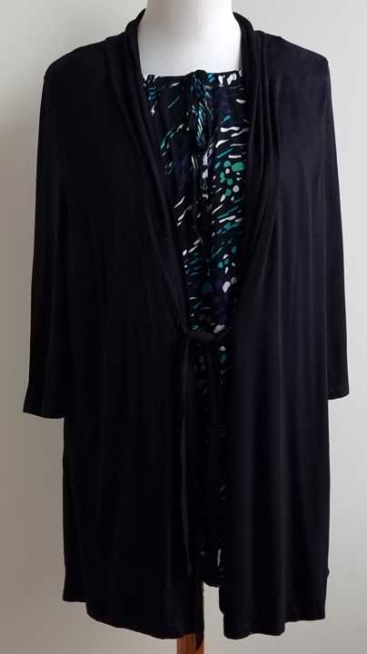 MS Mode zwart vestje met blouse mt. 46