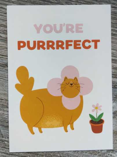 Only Happy Things Ansichtkaart you\'re purrrfect
